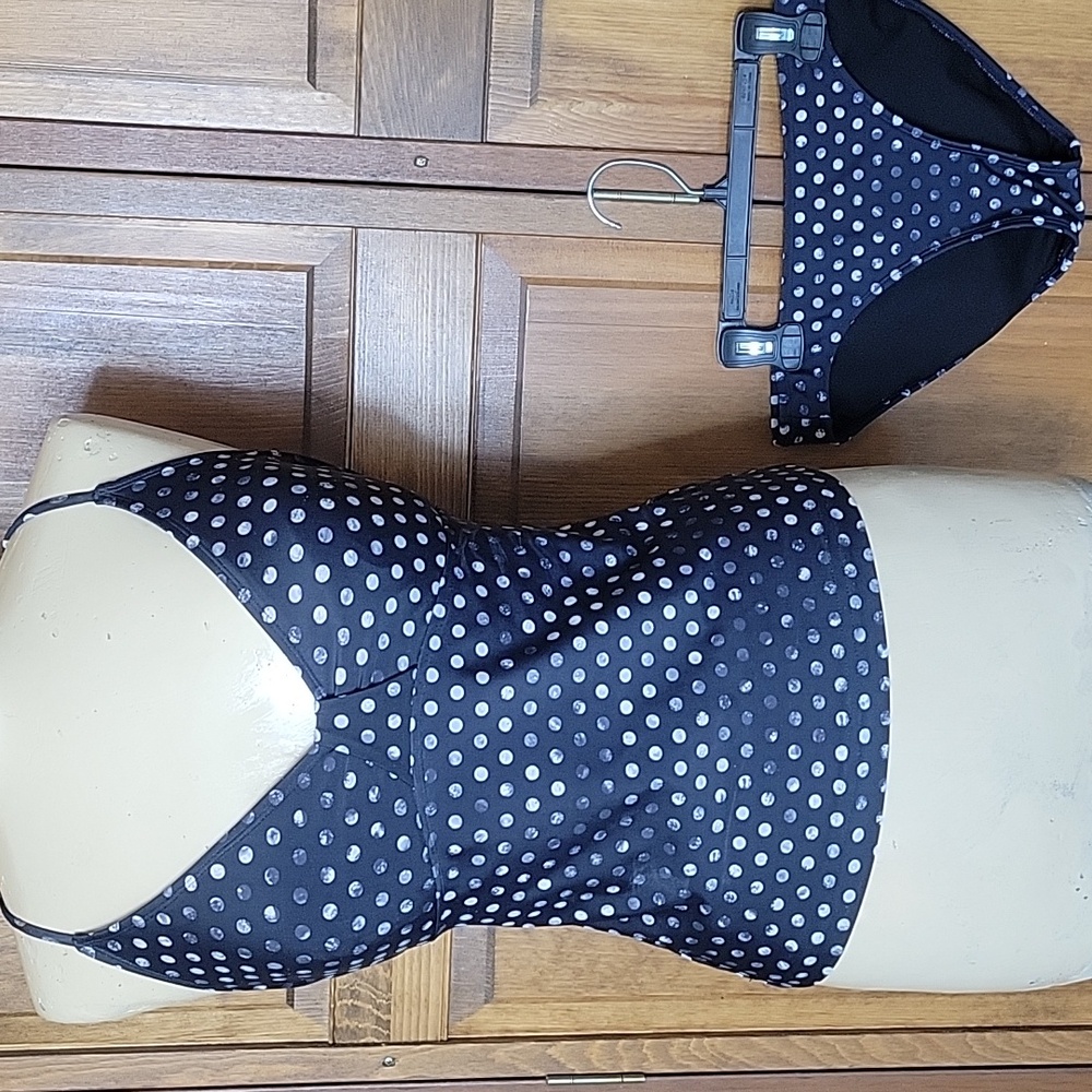 Athleta Leila Polka Dot Tankini Swimsuit Sz S